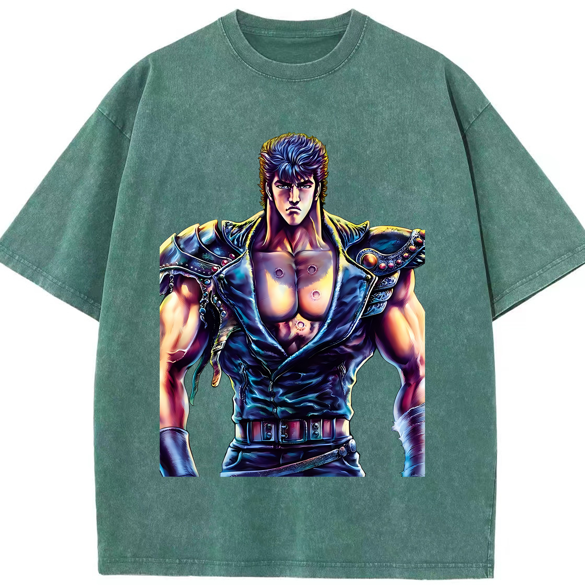 （画像用） 北斗の拳 Fist of the North Star 綿100% ヴィンテージ風 半袖Tシャツ（フロントプリント）